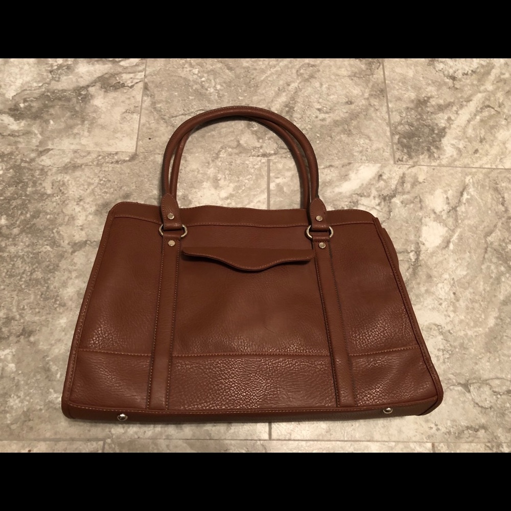 Merona Cognac Vegan Leather Laptop Satchel